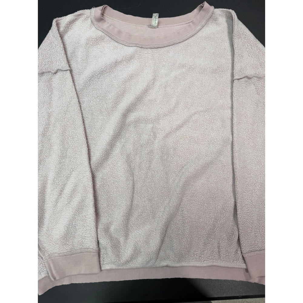 Intimately Free People Fleece Pullover Mauve Sherpa Sweatshirt Oversized L